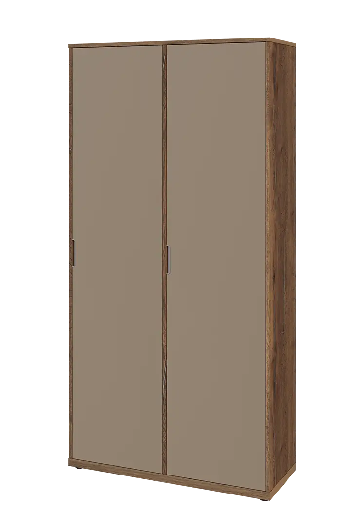 KSR6-81 P skříň šatní, 2x výsuvné ramínko, 2053x1022x400 mm, provedení pravé, dub halifax cínový/latte